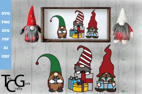 3D Christmas Gnomes Set
