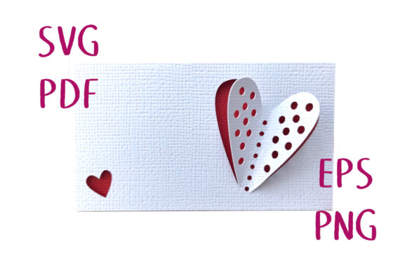 3D Polka Dot Hearts Place Card