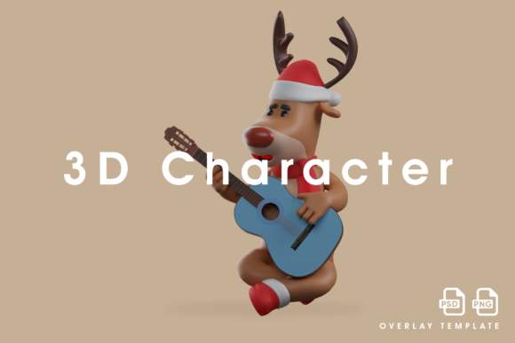 A Musician Christmas Deer 3D Cartoon: Design Evaluation