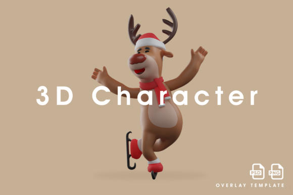 Attractive 3D Christmas Deer Picture