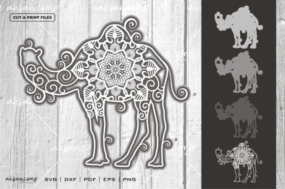 Camel Mandala Vector 3D Layered 5