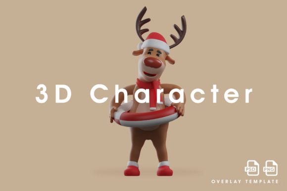 Christmas Deer 3D Wearing Swimming Tire: A Unique Blend of Holiday Cheer and Summer Vibes for Designers