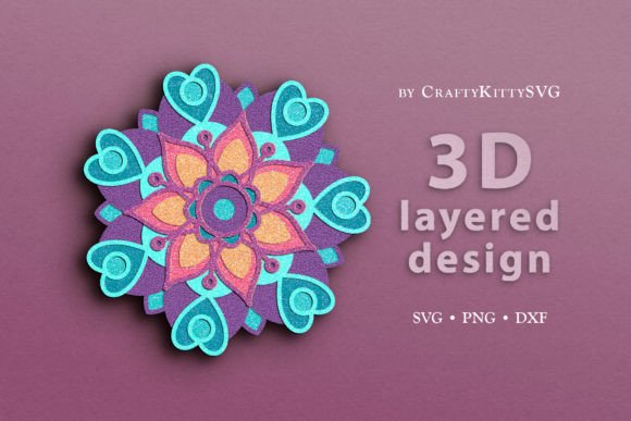 Christmas Snowflake 3D Layered SVG