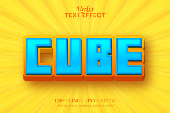 Cube Cartoon Style 3d Text Effect