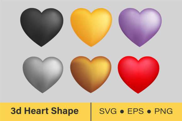 Evaluating the 3D Heart Shape in SVG, EPS, and PNG Formats for Professional Design Projects