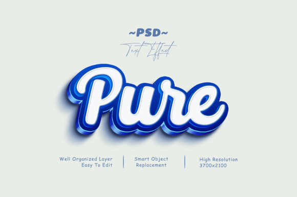 Evaluating the Pure Blue Color PSD 3D Text Effect for Professional Design Workflows