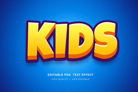 Kids 3D Editable Style Text Effect