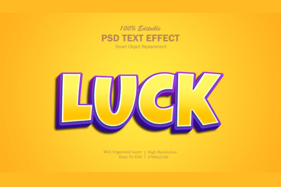 Luck Editable PSD 3D Text Effect