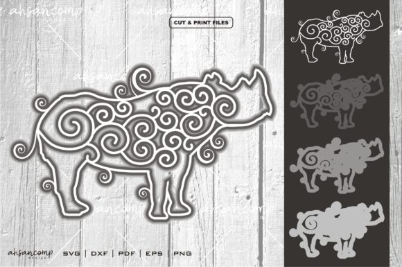 Rhino Vector SVG 3D Layered 4