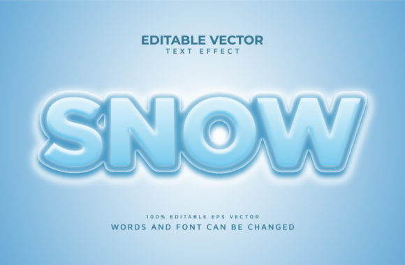 Snow 3d Text Style Editable