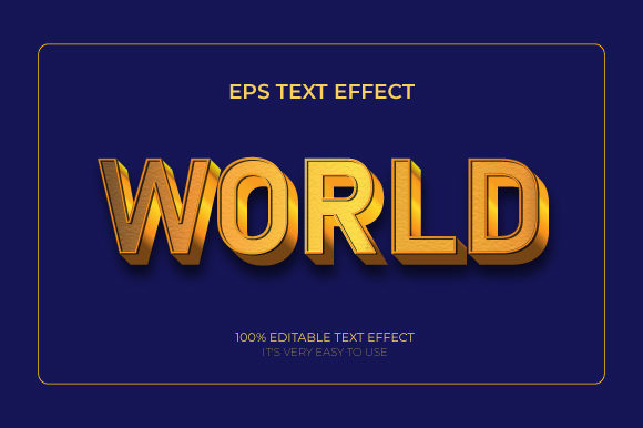 Text Effect Gold World 3D Text Effect