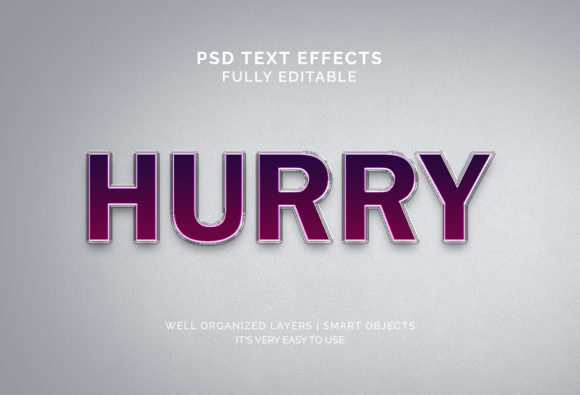 Text Effect - Hurry 3d Text Effect