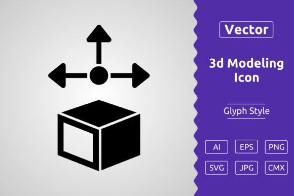 Vector 3d Modeling Glyph Icon