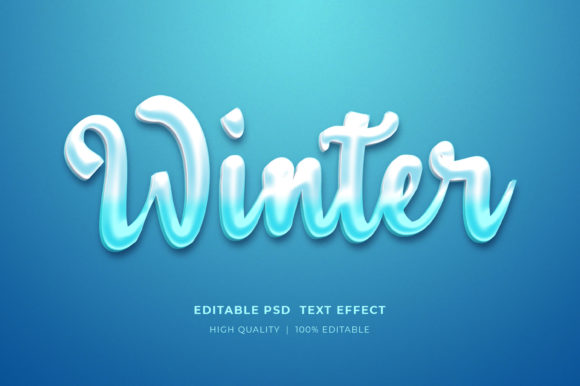 Winter Editable 3d Text Style Effect